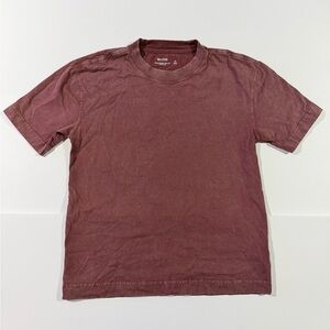 Hollister Men's Washed Maroon Short Sleeve Crew Tee